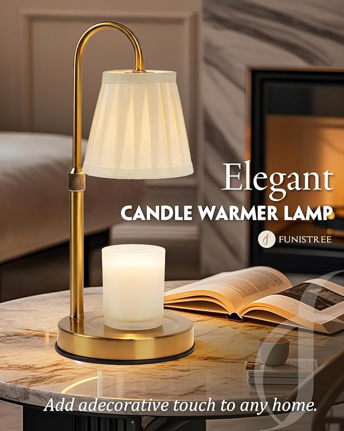 Modern Candle Warmer Lamp with Timer, Dimmable Candle Lamp Warmer, Fabric Candle Warmer, Men Women for Birthday Gifts, Height Adjustable Candle Light,Cozy Living Room Bedroom Home Decor