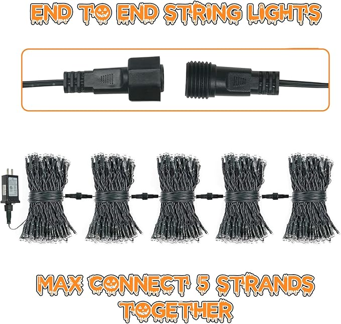 Connectable Purple String Lights, 2pack 164ft 400Led 13 Modes String Lights Plug in, Twinkle Light with Timer Indoor/Outdoor for Tree Party Halloween Decorations