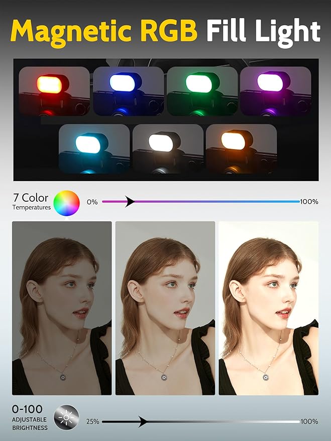 AOCHUAN Auto Face Tracking Tripod 360 Rotation w/Stand,Selfie Stick Tripod for iPhone Android w/RGB Light,Remote Control,Phone Stand Follow You for Video Recording for TikTok Vlogging(M2Pro Black)