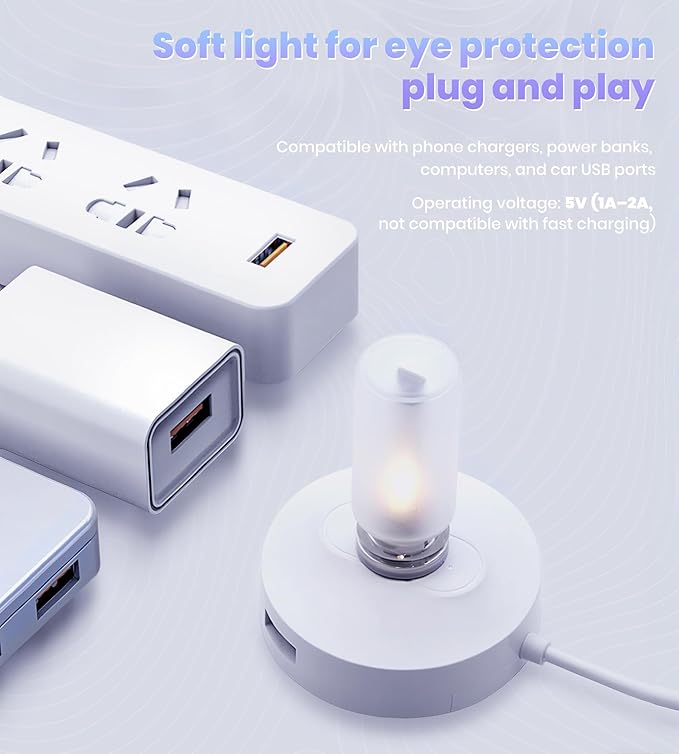 USB Car Interior LED Ambient Light – Touch Control Mood Light with 7 Color Modes, Dimmable LED Light Strip for Car, Nightstand, Camping, Party – Portable, Low Power (Frosted)