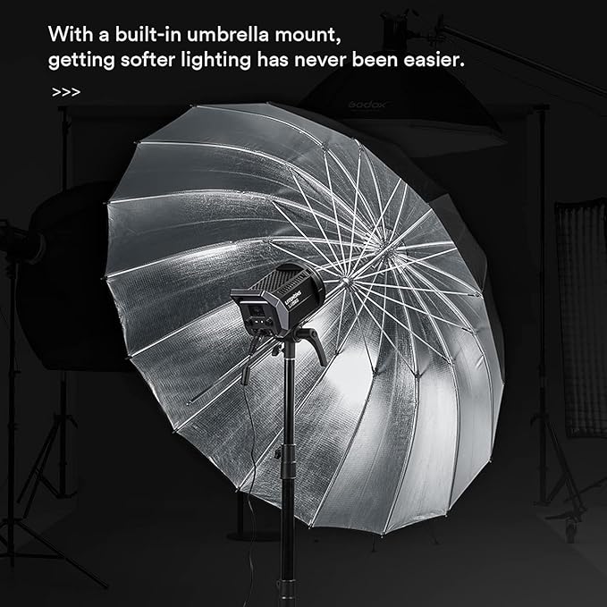Godox LA200D LED Video Light, 200W 101000LUX@1M Daylight Studio, 5600K Bowens Mount LED Continuous Light, CRI 96+ 8 FX Effect 0-100% Dimming APP Control Photography Light