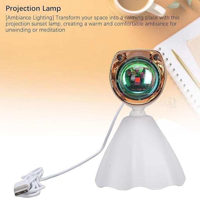 TOPINCN ABS Sunset Projection Lamp, Orange Mood Light, Twilight Glow Illuminators, Ambient Night Lighting for Bedroom Party Indoor Decoration, Selfie Background