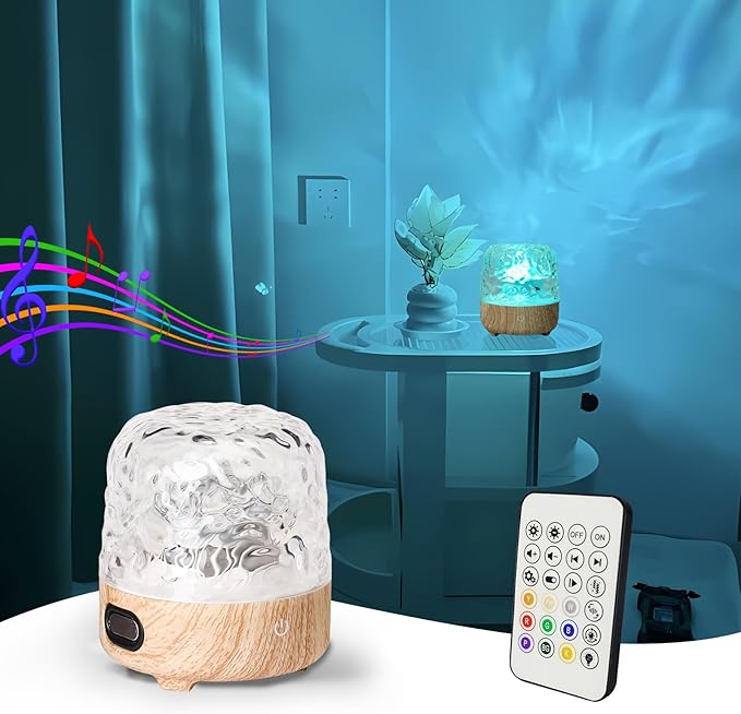 Galaxy Projector Light, Ocean Wave Projector Light with Bluetooth Speaker, 16 Colors Mushroom Lamp with Remote Control, Star Projector Cordless for Kids, Room Decor, Bedroom, Party, Gift
