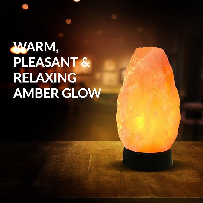 Himalayan Glow Salt Lamp - Multi-Color USB Himalayan Salt Lamp with Dimmer Control | LED Bulb | Plastic Base | Amber Glow, Idle for Gift, Decor & Desk