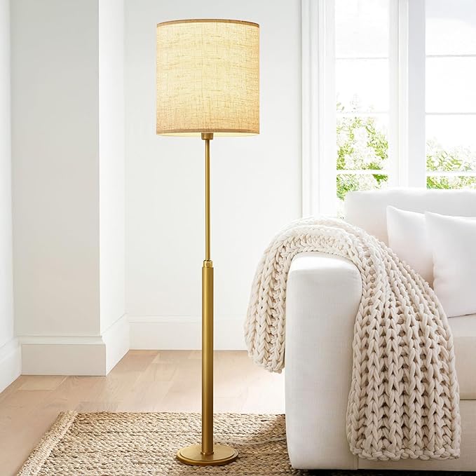 Beige Linen Tall Drum Lampshade, 11" Top x 11" Bottom x 12" High Lamp Shade, Lamp Shade Replacement for Table and Floor Lamps, Pendant Light，Handcrafted Lampshade，Easy Assembly