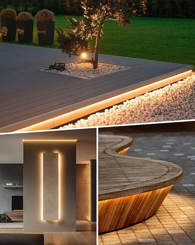 Shine Decor LED Neon Rope Lights AC 120V, Expandable & Cuttable 120LEDs/M Bright Strip Lighting, ETL Cold-Resistant & IP65 Waterproof for Indoor Outdoor, 8x16mm, 2500K Warm White, 98.4ft