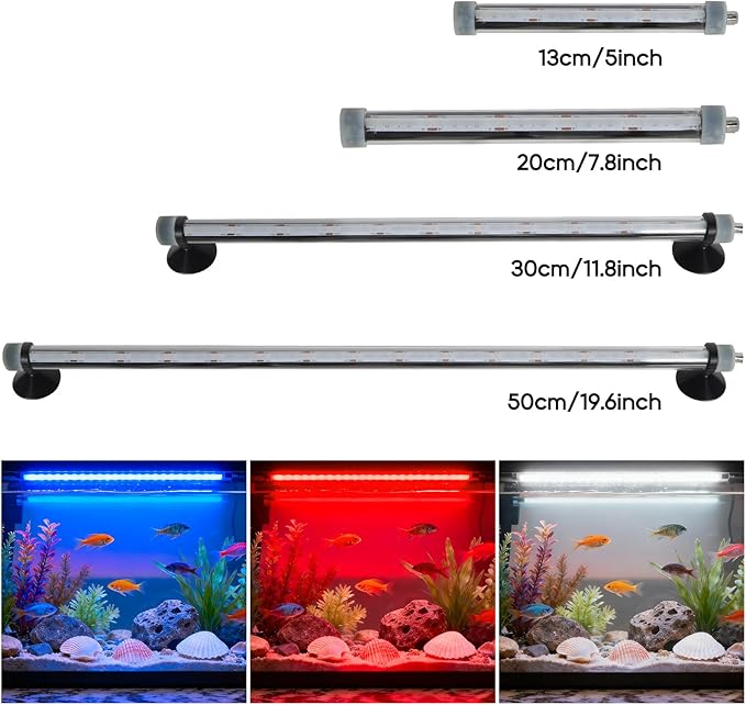 Submersible Led Aquarium Light:Full Spectrum Aquarium Lighting for Aquatic Pet Lovers - Underwater Fish Aquarium Lights with Remote and Suction for 11.8 Inch Saltwater Freshwater Tanks