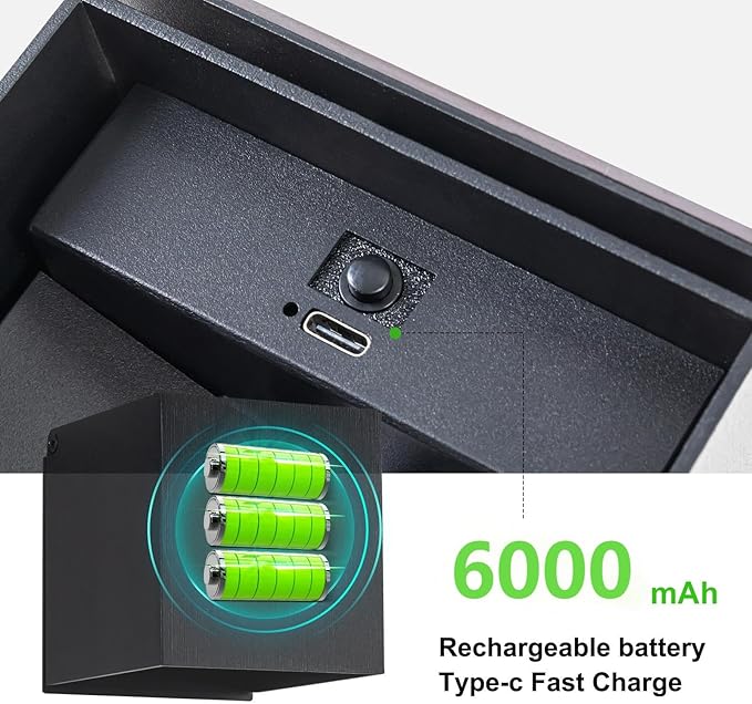 LED Wall Lights for Room Decor, 16 Colors RGB Wall Lamp, Battery Operated Wall Sconce 6000mAh, Rechargeable, Remote Control, Dimmable, Cordless Wall Light for Bedroom Living Room, Black