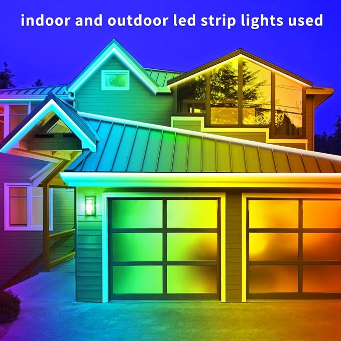 500ft Outdoor LED Strip Lights Waterproof,IP68 Waterproof LED Light Strips with Remote,App Control Music Sync RGB Outdoor LED Rope Lights,LED Lights for Bedroom,Roof,Pool（2 Rolls of 250ft ）