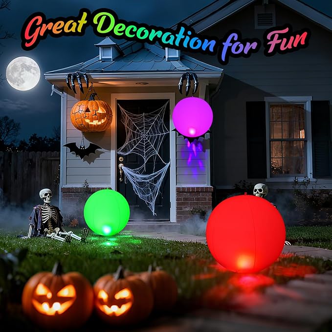 Floating Pool Lights, 15" Solar Pool Light That Float w/Patterns of Sealife, Upper & Lower RGB Color Changing Pools Floating Light IP68 Waterproof, Float/Hang for Pools Wedding Party Decor(2)