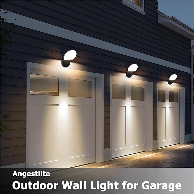 Outdoor Wall Light, 18W 1980LM Black Aluminum Outdoor Lights IP65 Waterproof Rotatable Sconce Lighting, LED Porch Lights 3000K Foldable Patio Wall Light Fixture for House Garage Round