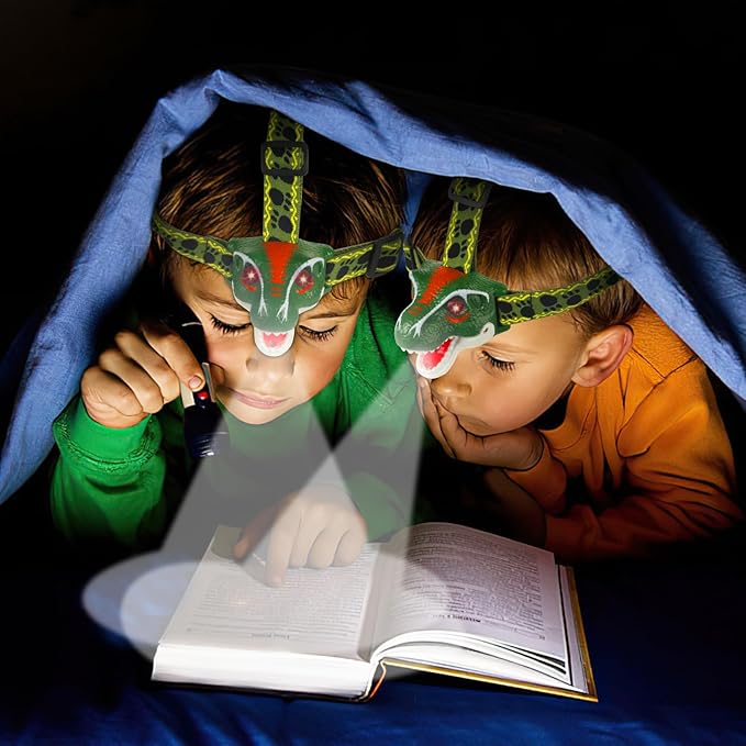 TIGTECGAME LED Kids Headlamp Battery Powered Flashlight T Rex Dinosaur Toy Stocking Stuffers Outdoor Headlight Gift for Boys Girls Toddlers 3 4 5 6 7 8+ Years Old Easter Halloween Christamas