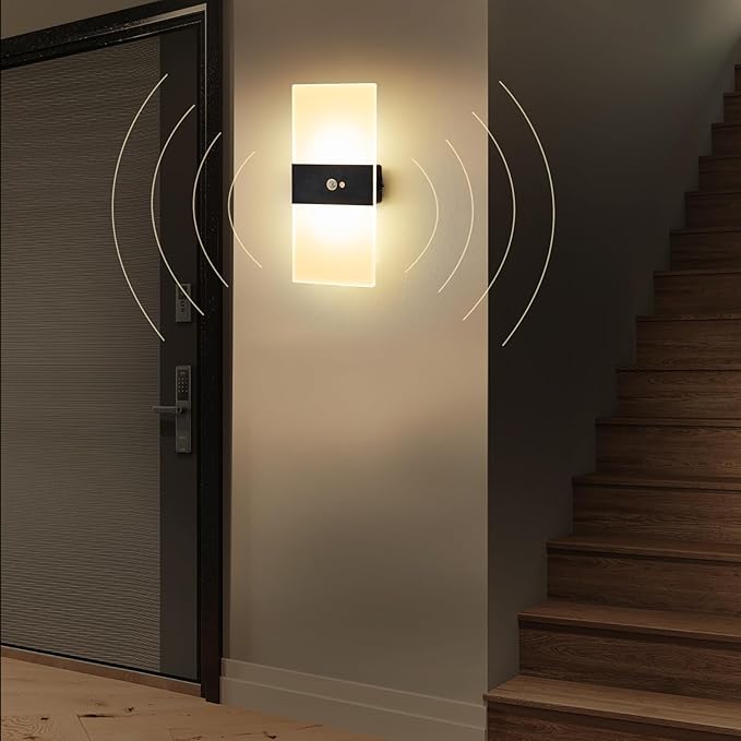 Wall Sconce, LED Wall Lights for Room Decor, Battery Operated Wall Sconce, Remote Control, Dimmable, Rechargeable, Small Night Lights for Hallway Stairway Porch Closet