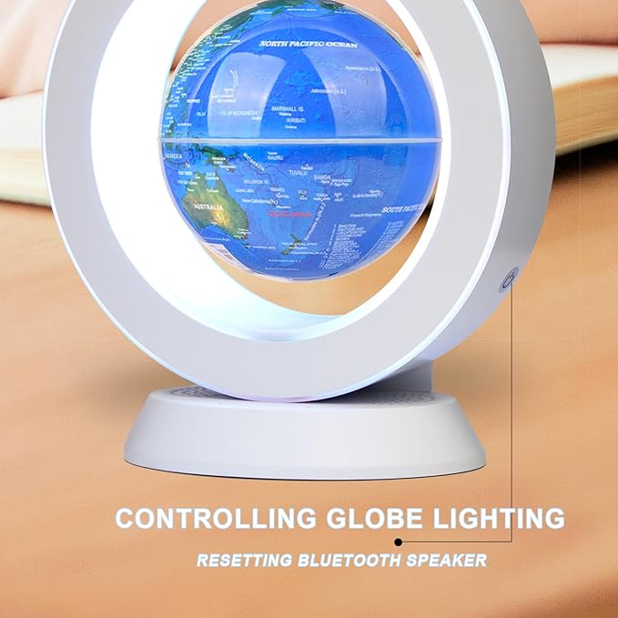 Magnetic Levitation Bluetooth Speaker Constellation Lamp Spinning Floating World Globe For Kids Learning Or Men Boss Office Desk Accessories Decor,Cool Tech Gadgets Unique Desk Toy Gift For Teens
