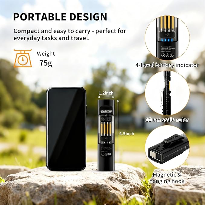 365nm UV Flashlight EDC Flashlight Rechargeable with RGB, Mini Magnetic LED Flashlight Small Blcak Light Pocket Flashlight with Mode Memory Function for Travel, emergency, Pet Urine Detection
