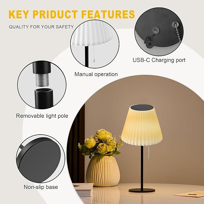 LED Outdoor Floor lamp, Solar Powered Lamp with RGB & White Light, Remote Control, Detachable Design for Desk Use, USB Rechargeable, IP65