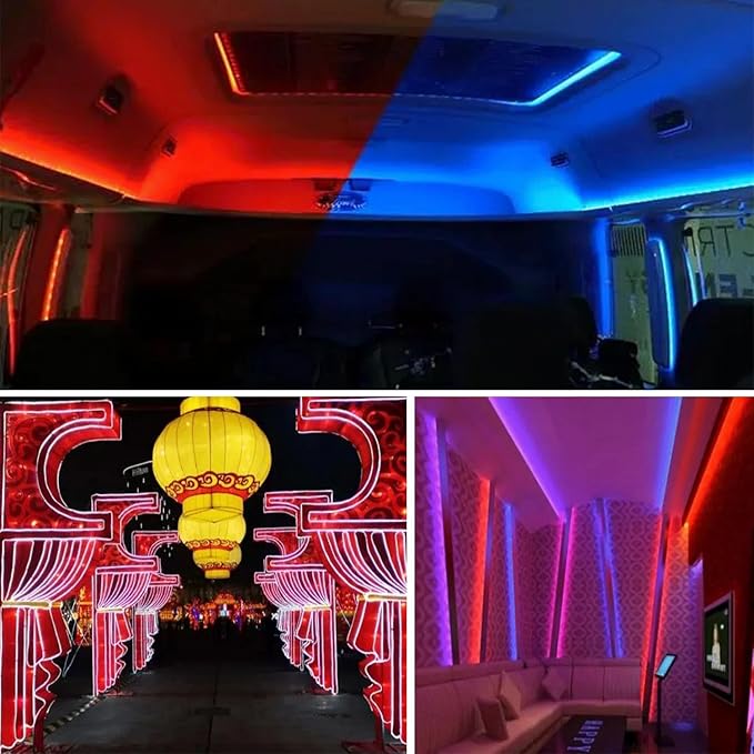 LED Neon Strip Lights, 3.3ft AC 110V-130V Super Bright Rope Light Sign String 2000LM Waterproof IP68 for Outdoor Indoor Commercial Lighting Decor(Red)