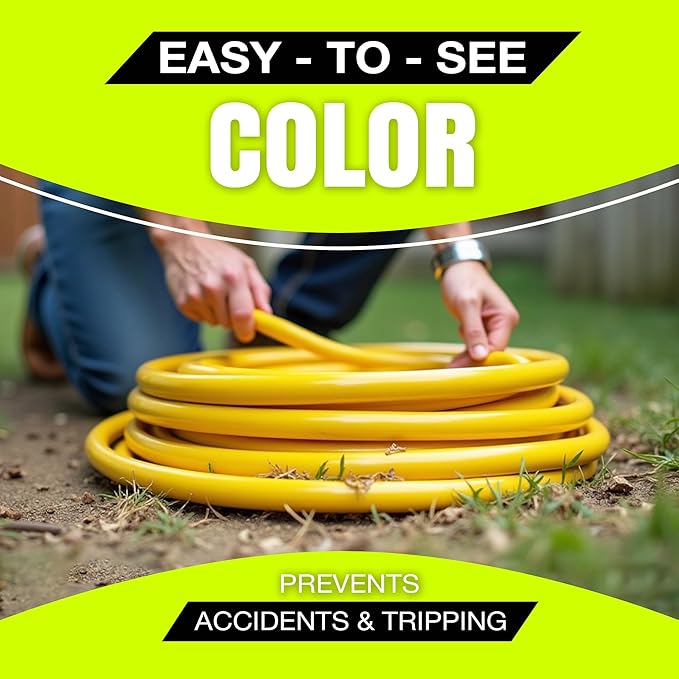 10ft Outdoor/Indoor Extension Cord 16/3 Gauge Heavy Duty 3 Prong SJTW, Waterproof, Flexible Cold-Resistant Long Power Cord,13A 125V 1625W, Yellow by LifeSupplyUSA