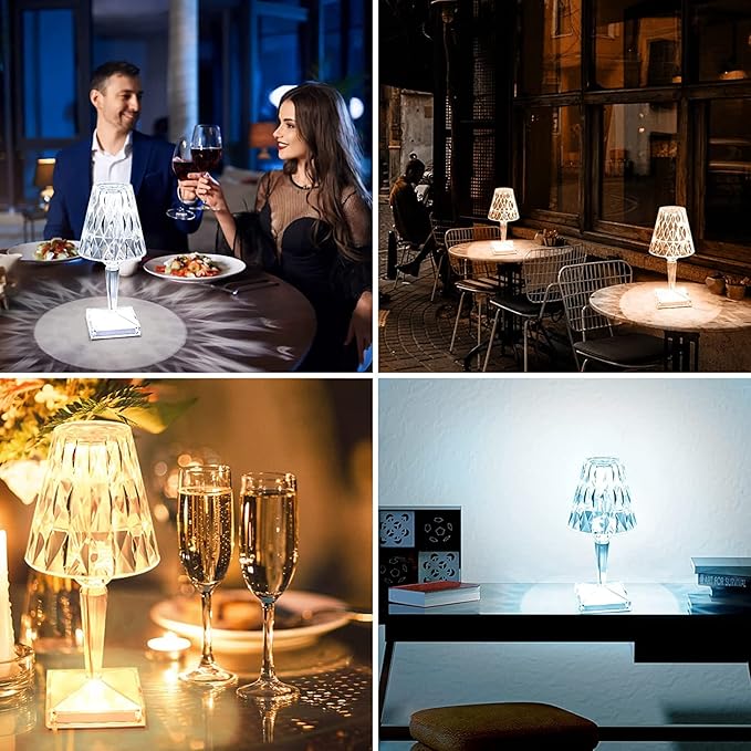 Crystal Lamp, Crystal Table Lamp Rose Crystal Lamp USB Diamond Table Lamp 16 Color Changing Touch Crystal Lamp (I)
