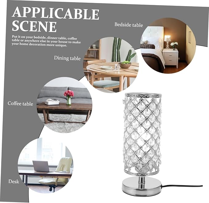 1pc Crystal Table Lamp for Indoor Use Durable Stylish Desktop Light with Button Switch for Home Decor and Dormitory Atmosphere