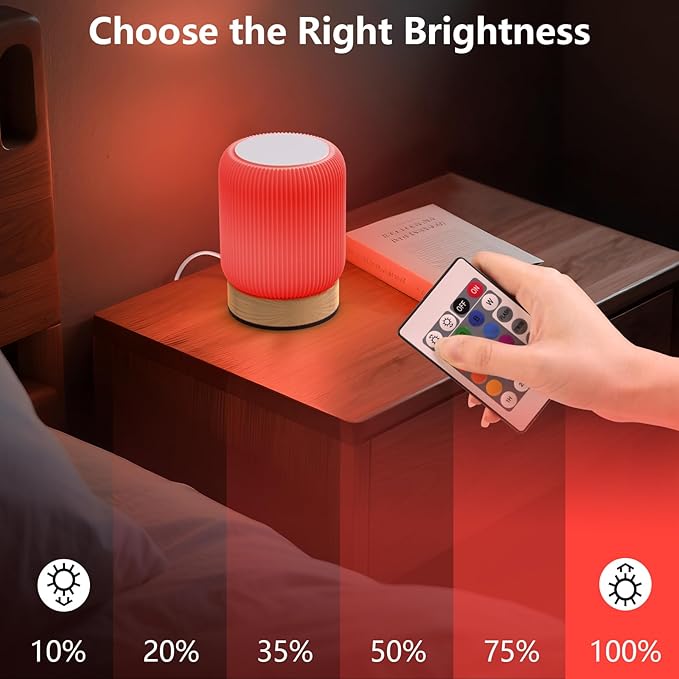 Red Light Therapy Lamp for Sleep, Helps Promote Sleep, Touch Switch Remote Control Switch, Brightness Adjustment, Multi-Color Mood Lighting