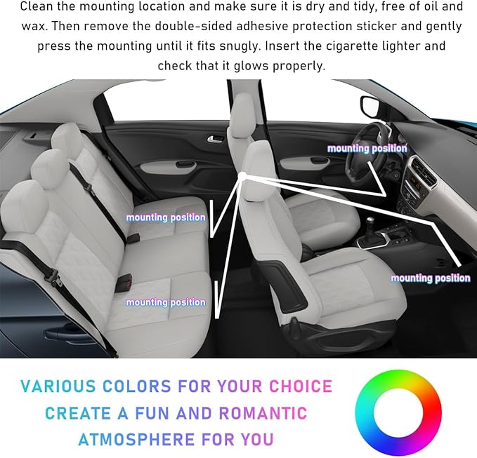 Car LED Strip Light, 24 LED RGB Auto Interior Atmosphere Lights, Cigarette Lighter Under Dash Ambient Night Light, Interior Decorative Lamp Lighting Kit Car Accessories (Red)
