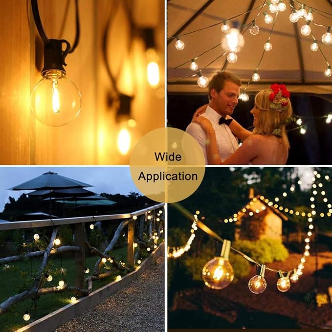 KGC Plastic C7/G40 Replacement LED Light Bulbs - 0.6W Equivalent to 7W Incandescent Bulbs 2700K, E12 Screw Base Shatterproof & Waterproof LED Globe Light Bulbs for Outdoor String Lights (25 Pack)