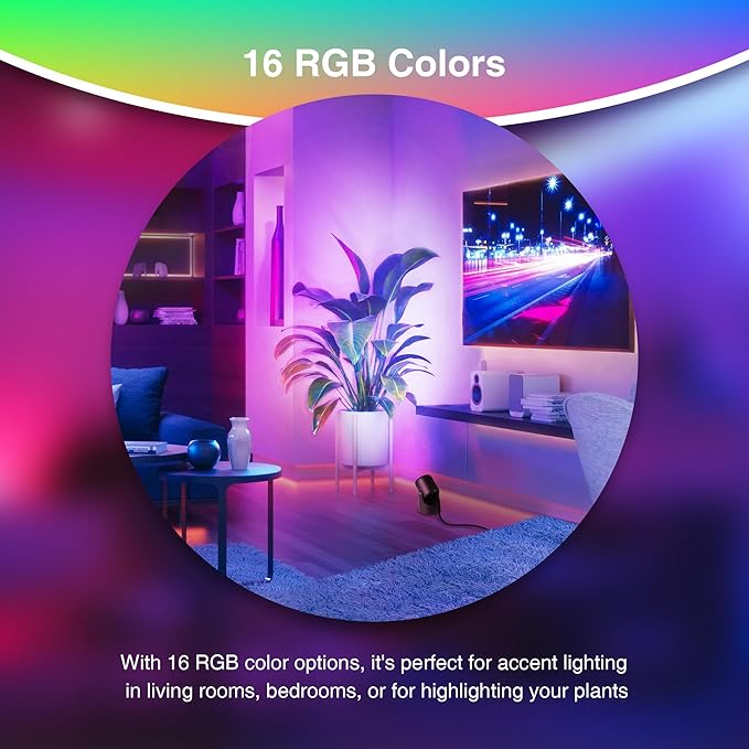 6W RGBW Up Lights Indoor Christmas Spotlight Indoor LED Color Changing Uplighting Indoor with Remote 120V Spot Lights Indoor Plug in Floor Spotlight Indoor for Plant Picture Party, 4 Pack