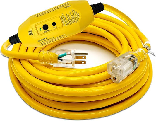 100 ft GFCI Extension Cord - Outdoor Extension Cord Waterproof - Heavy Duty Outdoor Extension Cords 100 ft - Watts Wire - 100' Grounded - GFI Cord - extensiones electricas
