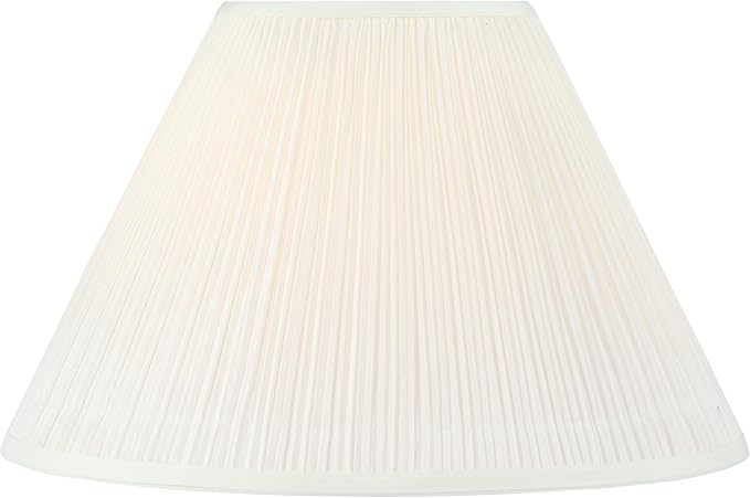 Aspen Creative 33021, Hardback Empire Transitional Spider Lamp Shade, Mushroom Pleated Off-White Faux Silk Fabric, 7" Top x 17" Bottom x 11-1/2" Slant Height