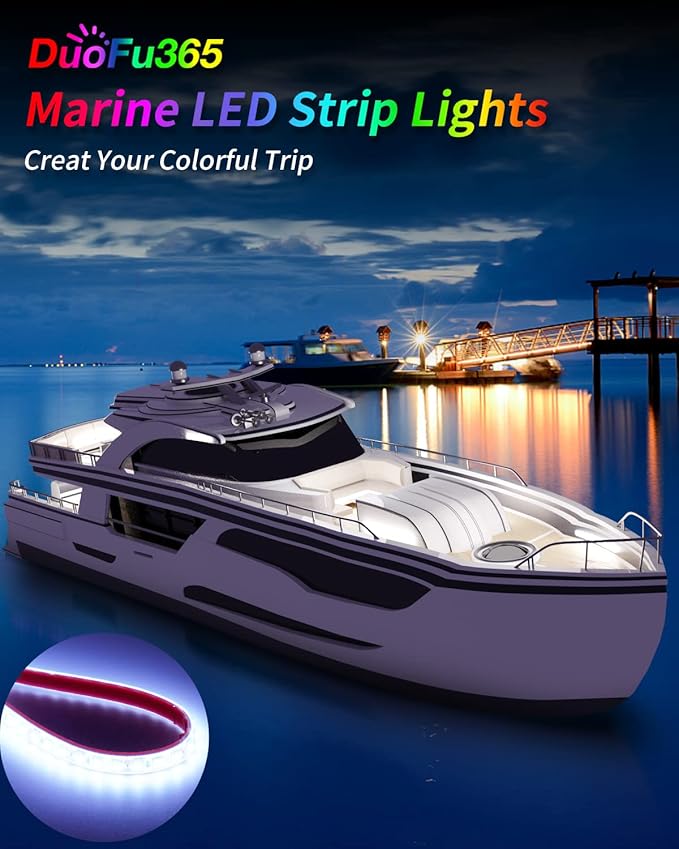 12V Led Strip Light,Car Interior Light Strip IP68 Waterproof Cuttable for Automotive Motorcycle Marine Boat Golf Cart Cargo Home Decoration Led Strip White,12inch (Pack of 4)