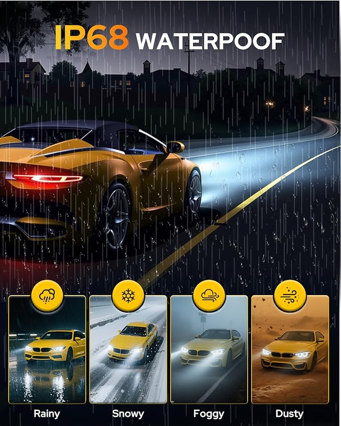 FAHREN 9006 HB4 Led Bulbs 𝟔𝟓,𝟎𝟎𝟎𝐋𝐌 – Epic Night Visibility, Powered by 2025 Pro Core (16 Chips Inside), 𝟏𝟐𝐗 Brightest Light Bulb, 80000Hrs Lifespan, CANBUS Ready, Plug & Play, Pack of 2