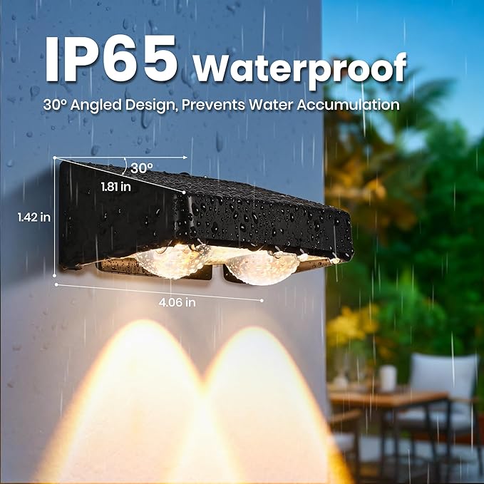 Solar Fence Lights Outdoor,50 LM 11 Modes & 9 Colors Solar Lights with Brighter LED Focus Lens Waterproof IP65 for Wall Backyard Deck Patio Porch Step Railings Pool Decor（4 Pack）