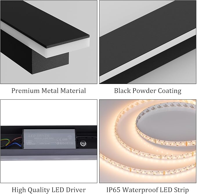56In Long Outdoor Light,IP65 Waterproof Modern Exterior Lighting Fixture 3000K Linear Outdoor Light for Porch Courtyard