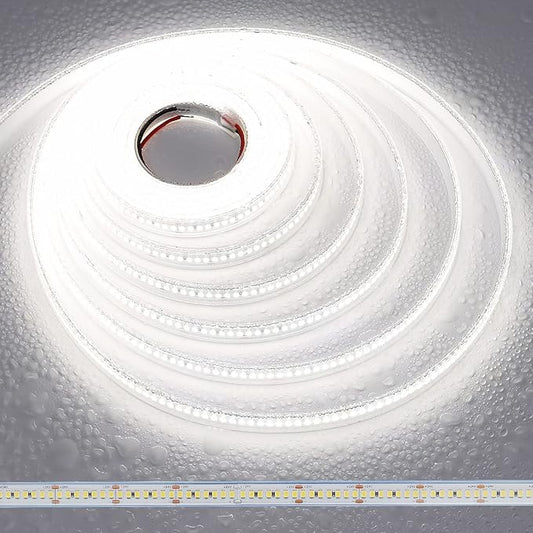 JOYLIT 24V LED Strip Lights IP67 Waterproof 16.4FT 5000K 838LM/ft Ultra Bright CRI 92+, CE UL PRO 238LEDs/M 2835 SMD High Density Dimmable Daylight White Tape Light for Commercial, Architecture, Home