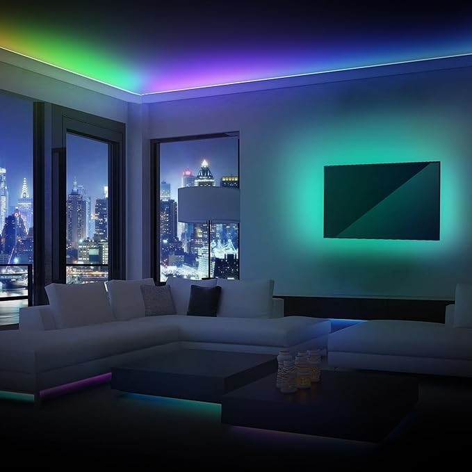 Monster Smart 100 Foot RGB+IC LED Strip Lights, Sound Reactive Strip Lights for Bedroom, App & Voice Control, RGB Light Strip for Room, Alexa Google Home, Razer Chroma Sync, 540 RGB+IC LED Lights
