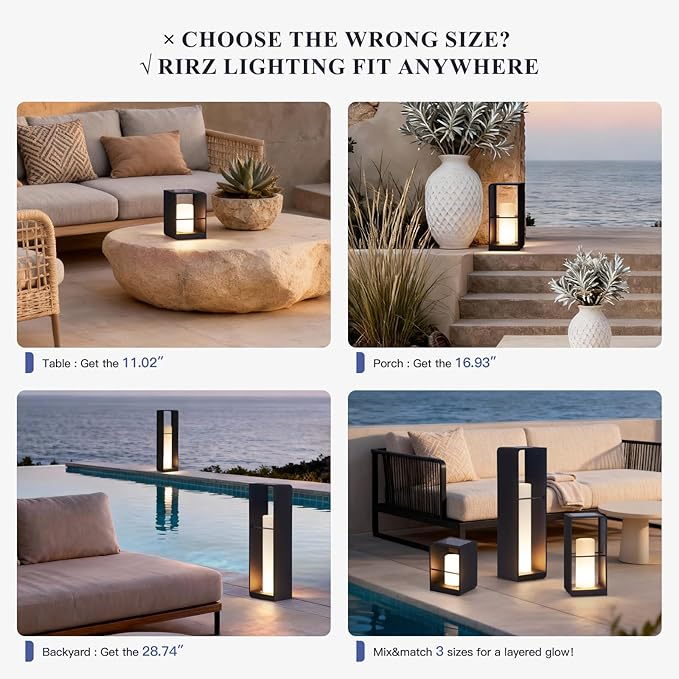 Modern Floor Lamp with Remote (Adjustable Brightness), Dusk to Dawn Outdoor Solar Lanterns Waterproof IP65, Unique Floor Lamps, 3000K Solar Outdoor Lamp for Patio Backyard Garden Deck Decoration