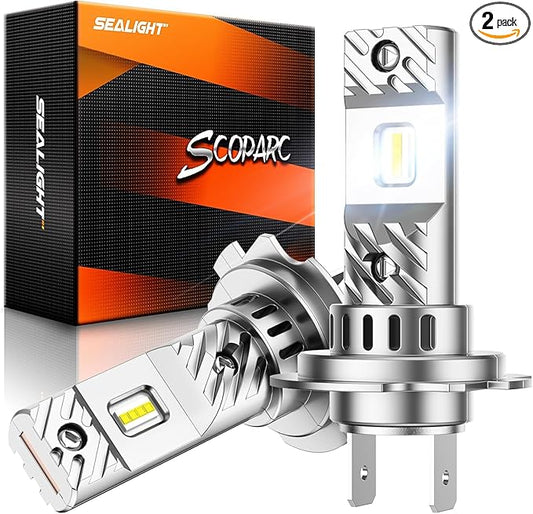 SEALIGHT H7 Bulbs 36000LM Ultra-Bright S6 H7 Dual Bulbs No Adapter Required No Cordless, 6500K White Light, 60000+Long Lifespan, 1:1 Design Plug-N-Play, Marker Light Assemblies, Pack of 2