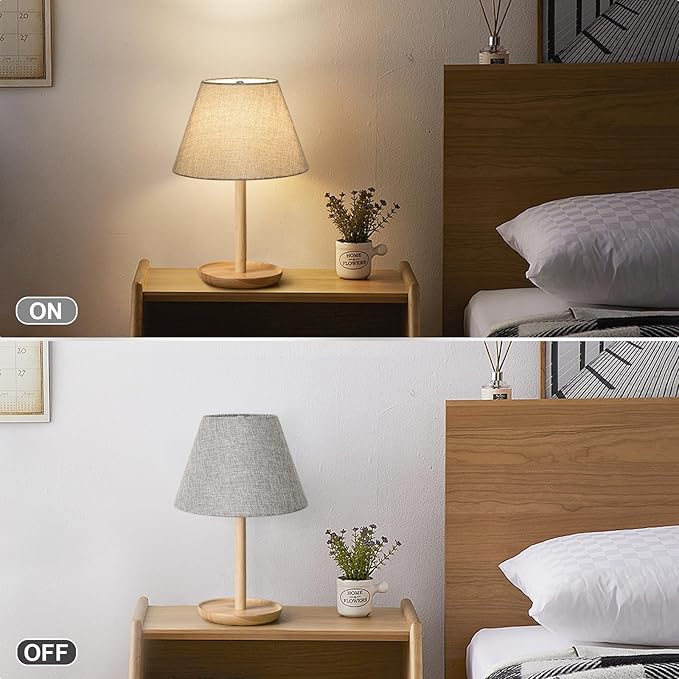 Lamp Shades for Table Lamps, Gray Lampshades Set of 2, 5.5" Top x 10" Bottom x 6.6" High, Natural Linen Lamp Shades for Floor Lamps Bedside Lamps, Spider, Bulb Clip Adapters Included