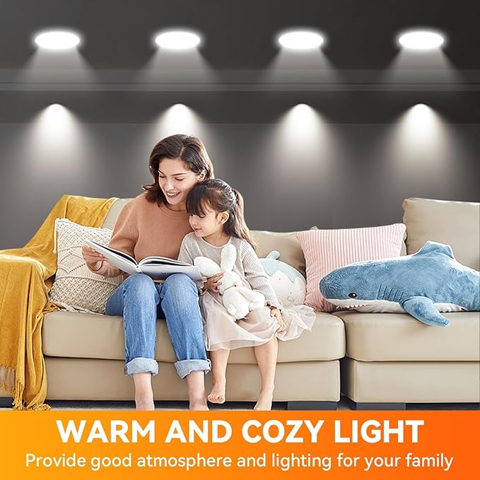 TJOY LED Flood Light Bulb, Recessed Ceiling Bulb, BR30, 65W Equivalent Efficient 9W, Dimmable, E26, Neutral White 4000K, 10 Year, 800 Lumens, 80CRI, 4 Pack LED Ceiling Light for Kitchen, Living Room