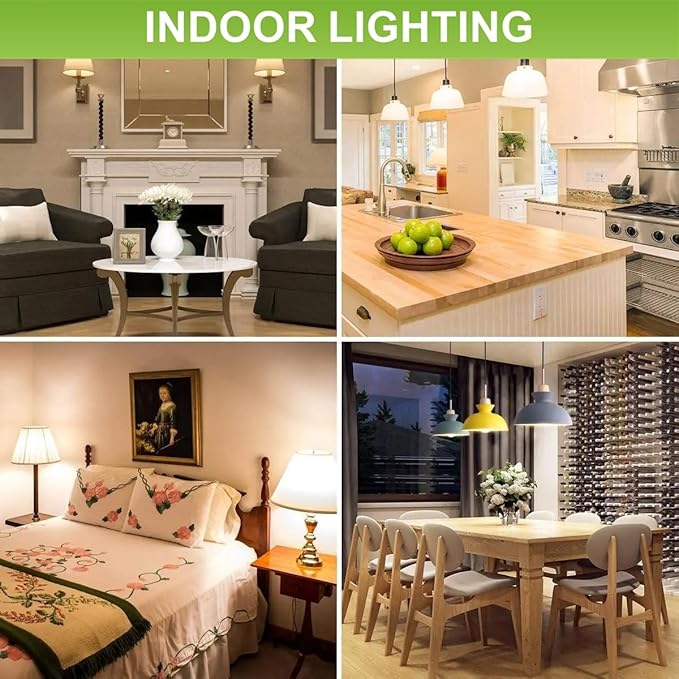 GEPLAD 6-Pack A15 Dimmable LED Light Bulbs, 5000K Daylight White, 800 Lumens, E26 Base, G45 Shape - Perfect for Refrigerator, Pendant Lights & Home Appliances, Energy Saving(60W Equivalent)