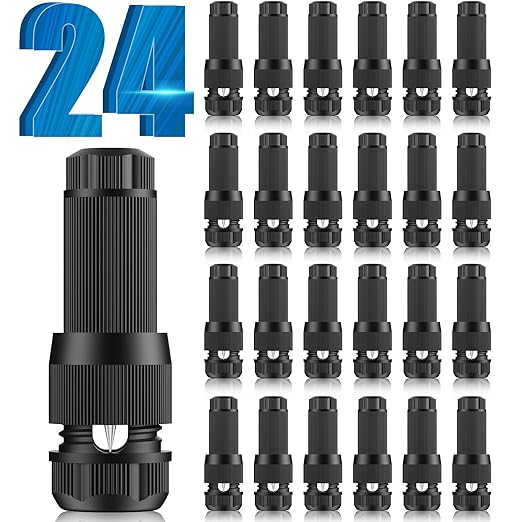 Low Voltage Wire Connectors - Outdoor LED Landscape Lighting Connector 12-18 Gauge Waterproof Landscape Lights Connector for Outside Path Light Deck Light Yard Light Backyard Lighting (24 Pack)