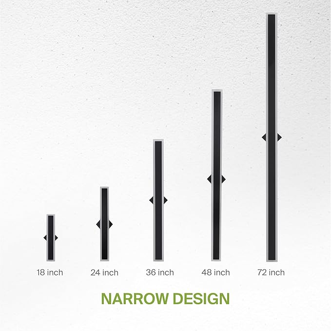 ASD LED 18" Long Wall Mount Light Fixture, Outdoor & Indoor Linear Sconce | 3CCT, Dimmable, Waterproof, Anti-Rust, ETL Listed | 18W 1500LM 3000-5000K 100-277V | Exterior Porch Lighting | Black, 2 Pack