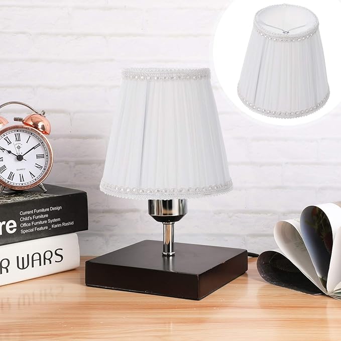 ARTIBETTER Cloth Bubble Clip-on Lamp Shade 5.12 Inch Pleated Fabric Lampshade Cover for Table Lamps Floor Lamps and Chandeliers Soft Diffused Lighting for Bedroom and Living Room Decor