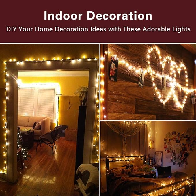 BrizLabs 600 Count Christmas Lights, 139.2ft Soft White Incandescent String Lights, Clear Christmas Light String Connectable, 120V UL Certified Mini Light Set for Indoor OutdoorTree Party Home Decor