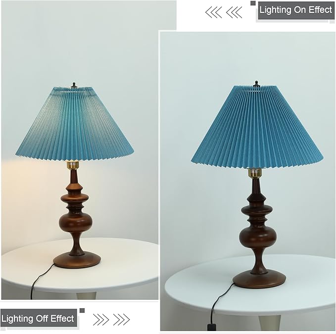 Pleated Blue Lamp Shade for Arc/Arched Table Lamp/Floor Lamps Replacement spider lampshade 5.9"Top X 16.5"Bottom X 11"High