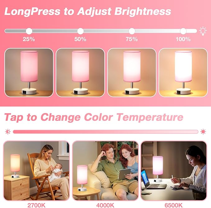 Light Therapy Lamp 10000 Lux, Sun Lamp with Remote, 3 Color Temperature & Stepless Dimming, Happy Sunlight Lamp, Daylight Lamp for Home, Office, Pink Decoration Use As Lift Mood, Happy Life