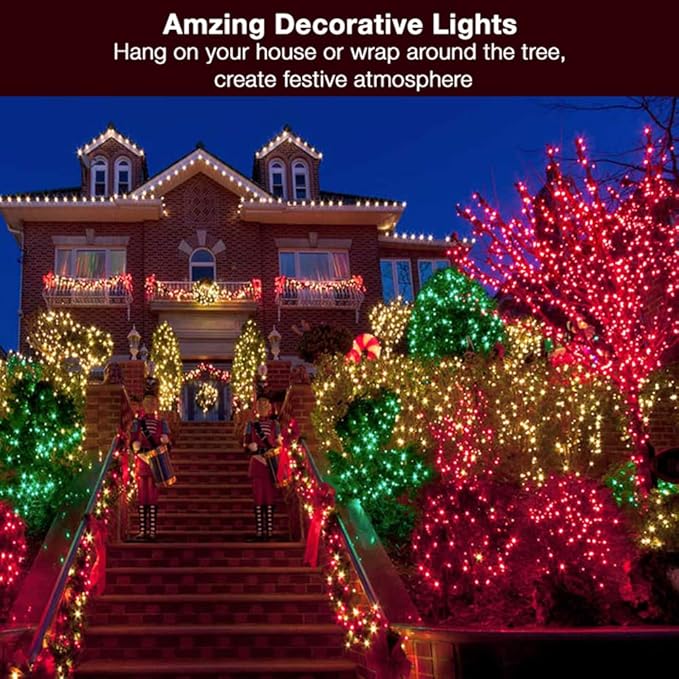 ODEETRONIC Red Christmas String Lights, 21.63ft 100 Count Incandescent Mini Lights String Connectable, UL Certified Indoor/Outdoor Green Wire Decorative Light for Xmas Tree, Patio, Party, Home Decor