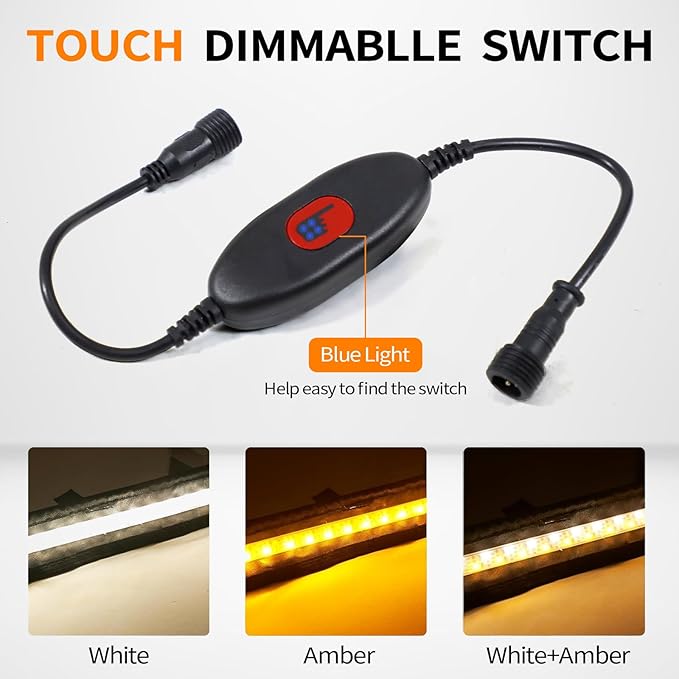 12V Led Light Strip,4ft RV Awning Lights with 140 SMD 2835 LED Chips,IP68 Waterproof Led Light Bar for Outdoor Camping and Overland