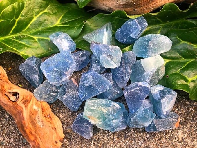 Zenkeeper 1 Lb Large Rough Blue Fluorite Stone Raw Fluorite Crystal Stone Natural Blue Fluorite Crystal Stone Mineral Specimen Gemstone Healing Crystals and Stones